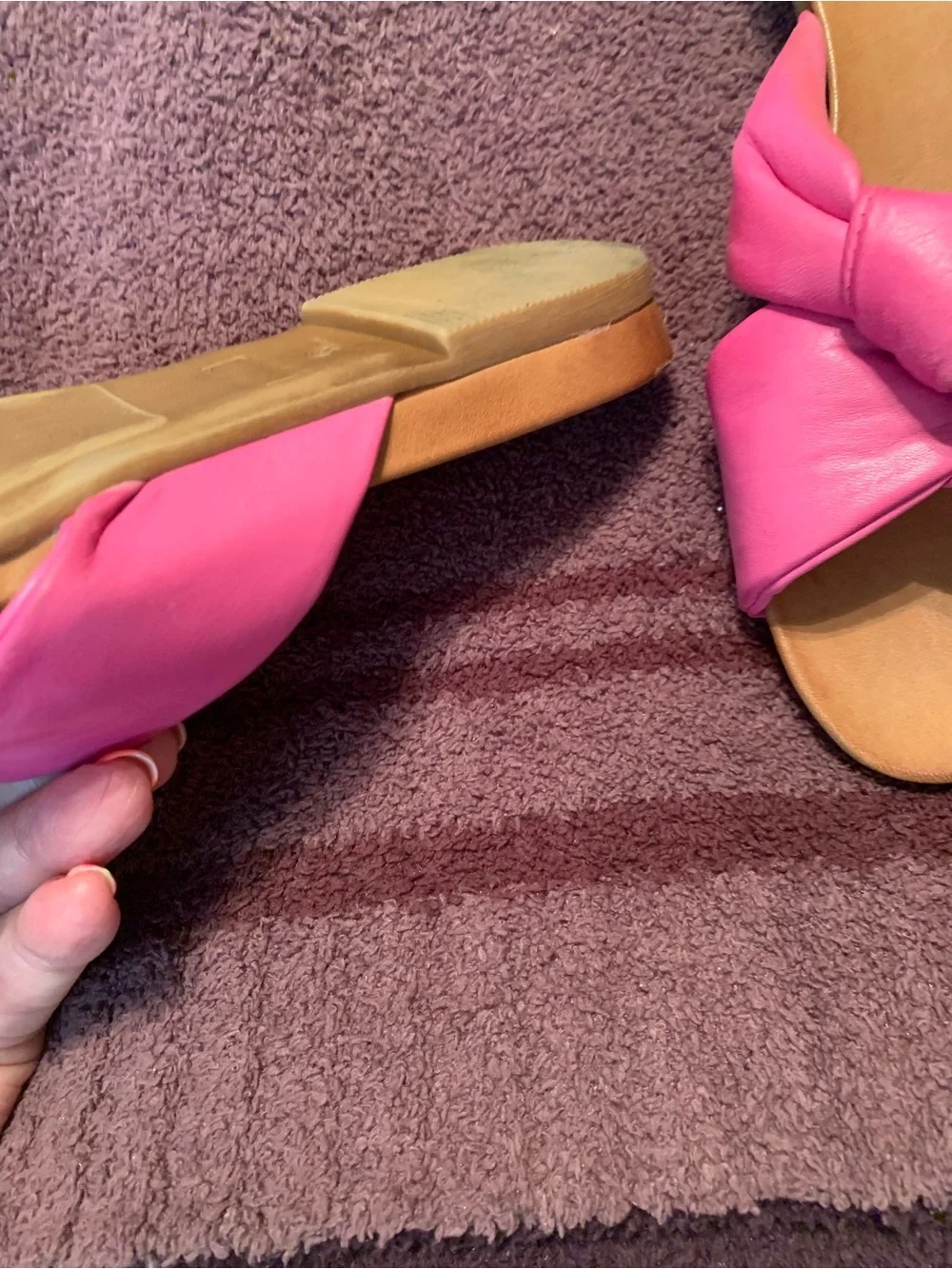 Miz Mooz leather Fusia Slides like new
